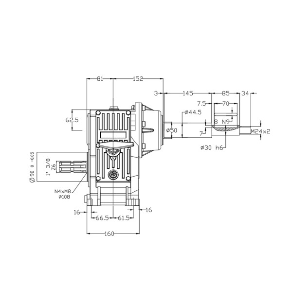 CAJA MULTIPLICADORA DV-3000 F83 EJE 35