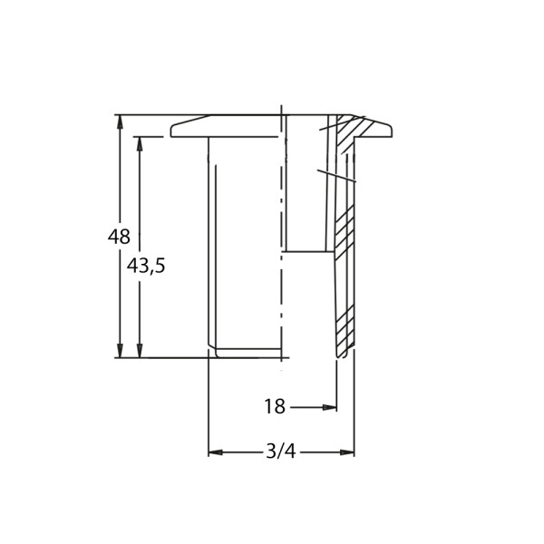 RACOR PASAESTANQUE 3/4"