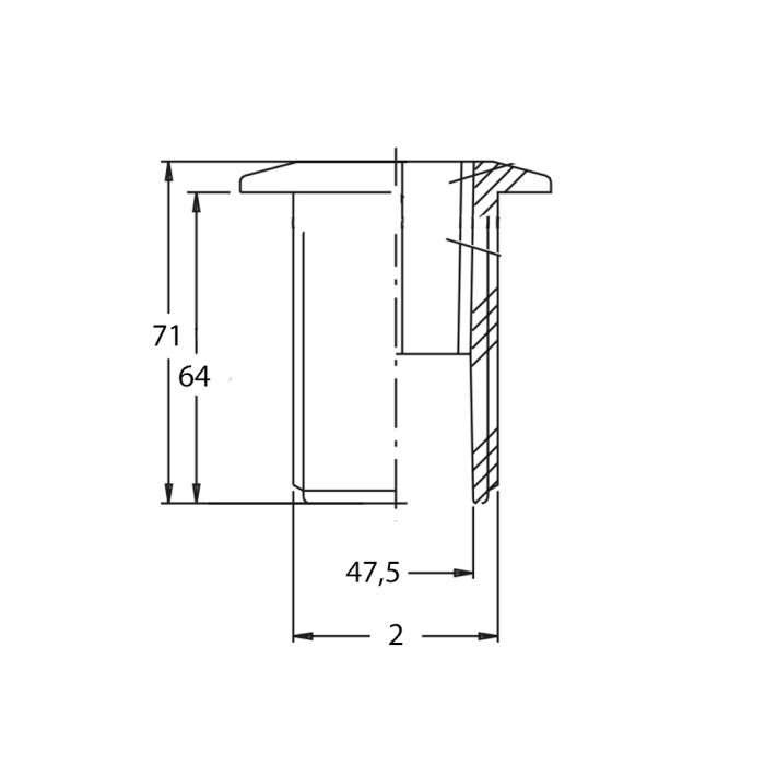 RACOR PASAESTANQUE 2"