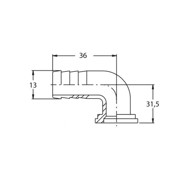 RACOR CURVO 90º PORTAMANG 3/4" D13