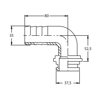 RACOR CURVO 90° PORTAMANG 1 1/2" D35 2