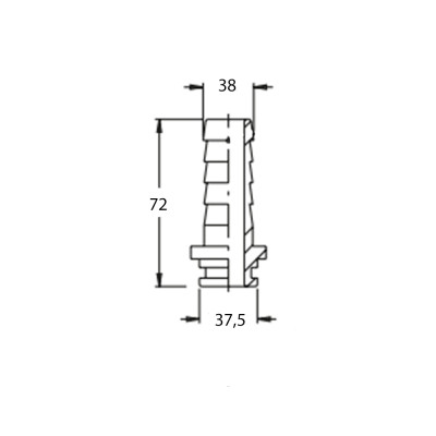 RACOR RECTO PORTAMANG 1 1/2" D38 2