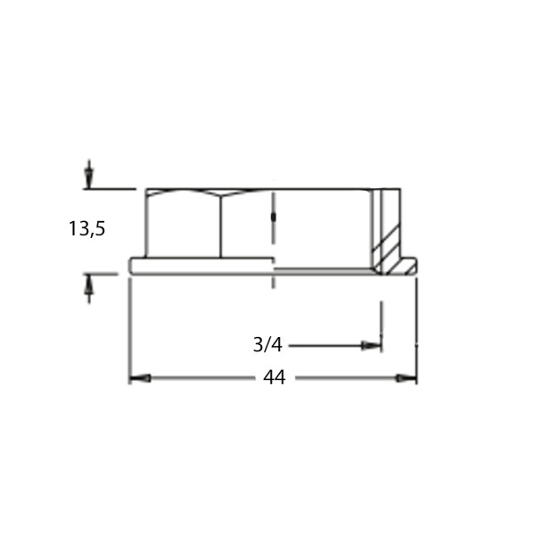 TUERCA APRIETE PLAST. 3/4"