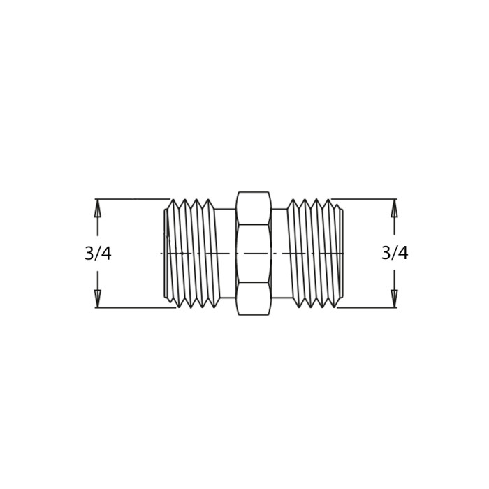 NIPLE BRONCE 3/4" HE- 3/4" HE