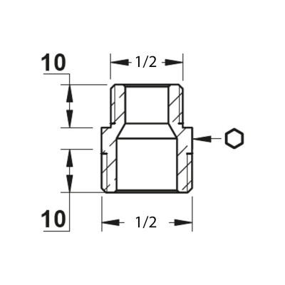 NIPLE 1/2X1/2 HE HE 2