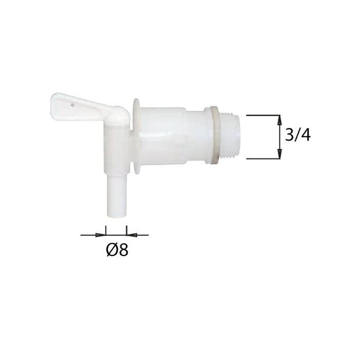 GRIFO LAVAMANOS 3/4" 8MM
